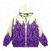 Printed Loose Hooded Fashion Sweater