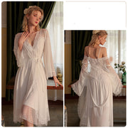 Women's Ice Silk Suspender Lace Two Piece Pajamas