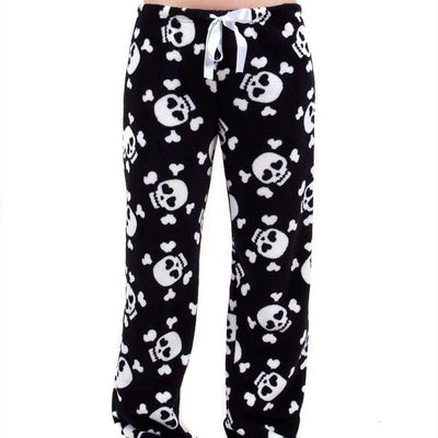 Loose Casual Dralon Skull Print Pajama Pants