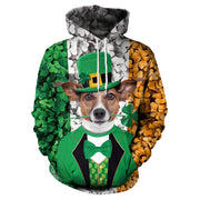 St. Patrick's Festive Street Parade Animal Print Green Hat Children's Day Hoodie Couple Hoodie