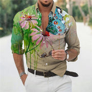 Men's Loose Floral Shirt Beach Retro