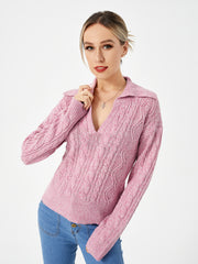 Women's Warm Casual Lapel Sweater