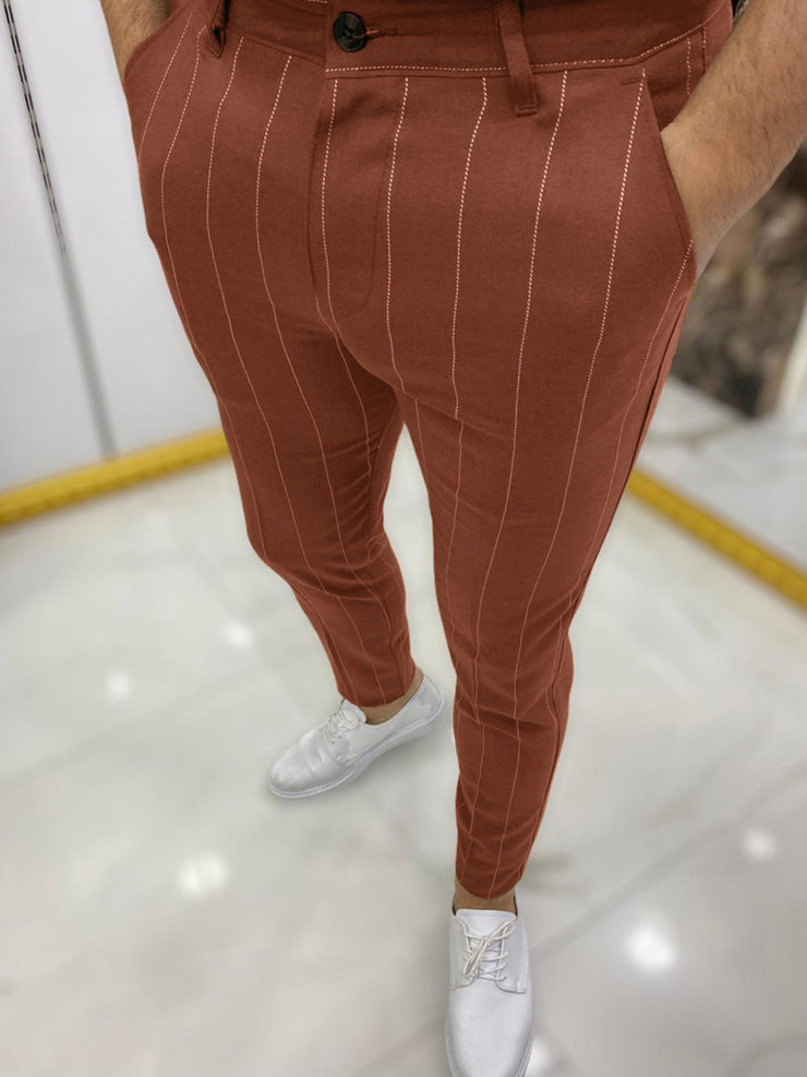 Men's Printed Casual Fashion Striped Trousers