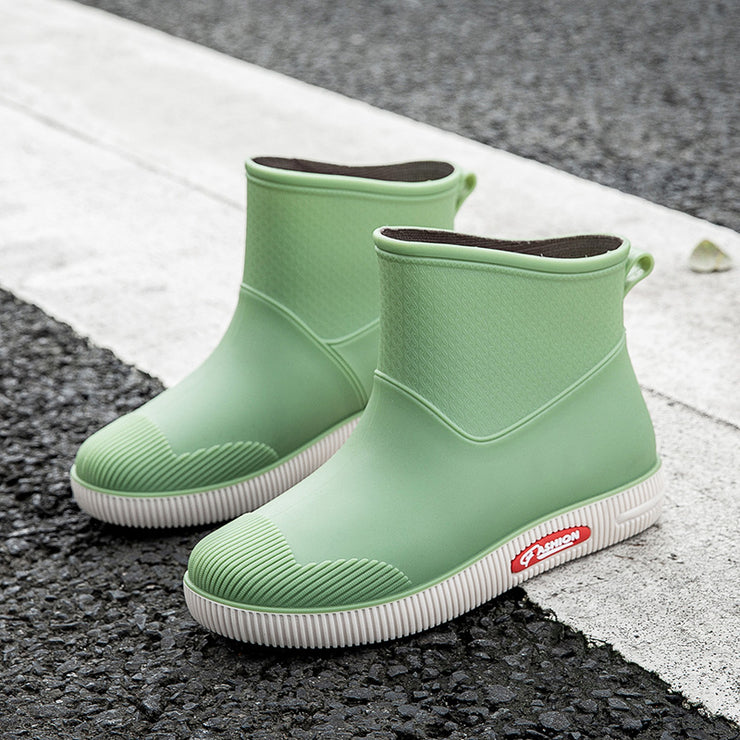 Waterproof Women's Rain Boots Wear Cute Fashion Short Tube