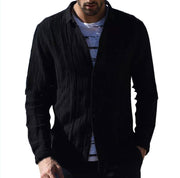 Cotton Cardigan Long Sleeve Shirt For Men