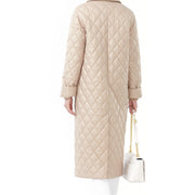 Women's Long Thin Coat Lapel Cotton-padded Coat