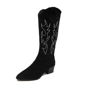 Suede Mid-tube Rear Zipper Women's Fashion Snow Boots