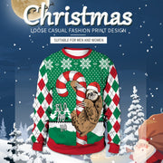 Digital Printing Christmas Round-neck Pullover