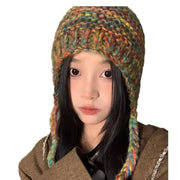 Rainbow Wool Knitted Toe Cap Beanie Hat