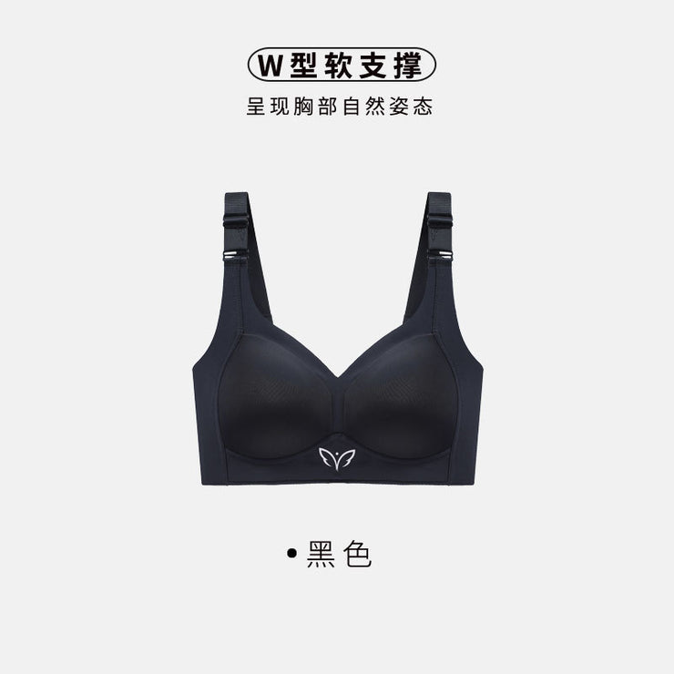 Thin Cup Plus Size Smooth Smooth Full Cup Adjustable Underwear Women's Push-up Anti-sag Bra Retraction Bra Bra