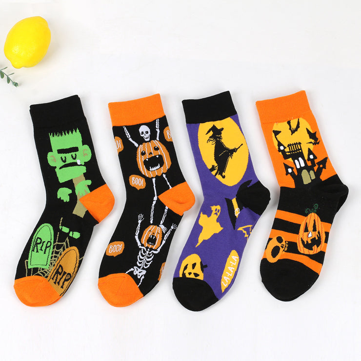 Halloween Plus-sized Men's Cotton Socks Plus Size