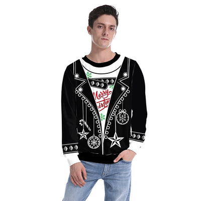 Digital Printing Pattern Round-neck Pullover