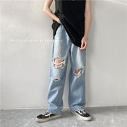 Hong Kong Style Casual Loose Wide Leg Pants Light Color Casual