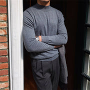 Fleece Semi-turtleneck Slim Knit Vintage