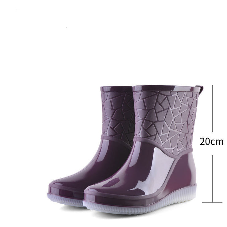 Women's Mid-low Fleece Rain Boots