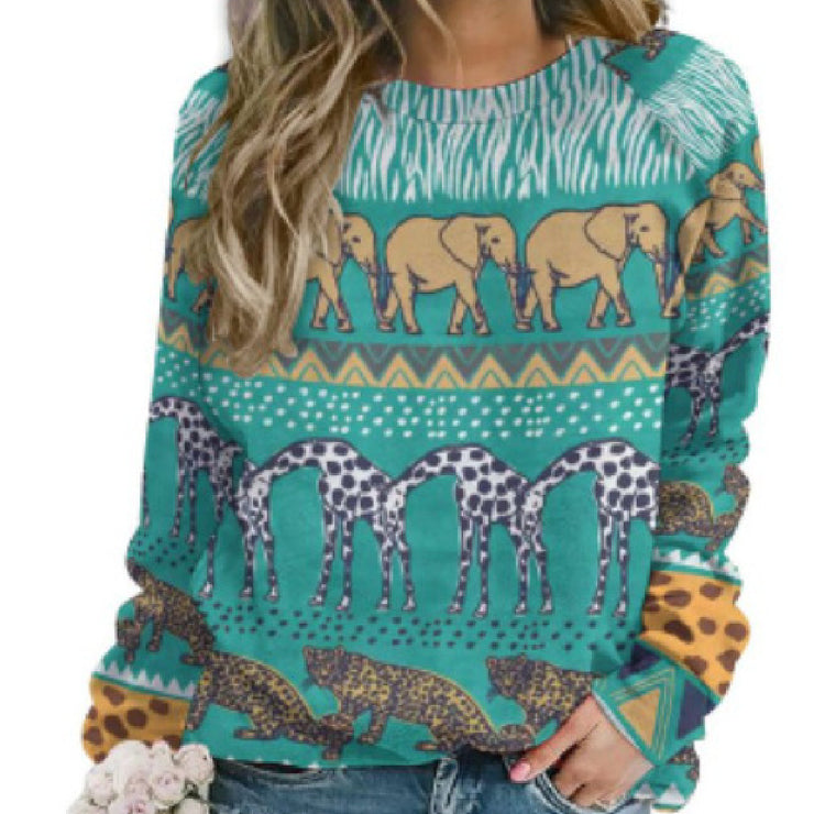 Women's Fashion Tiger Print Sweater