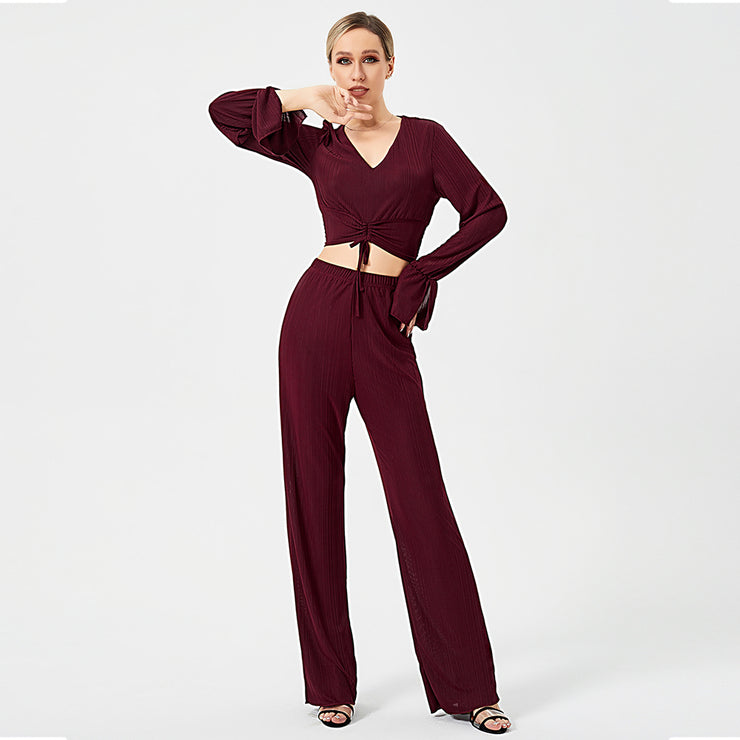 Two Piece Pants Set Long Sleeve Top