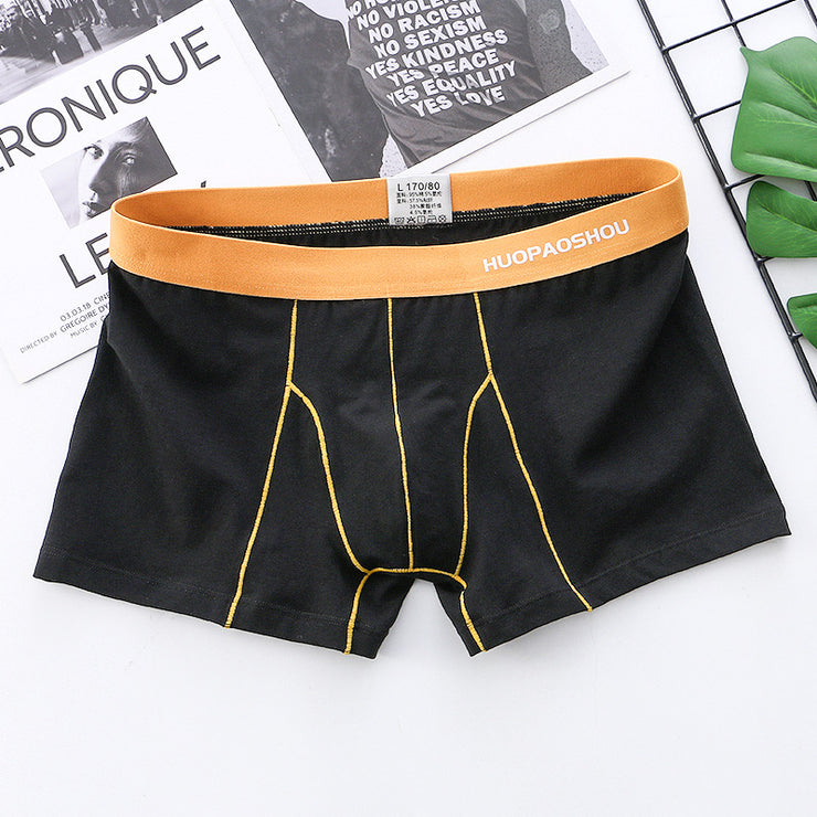 Men's Boxer Briefs Week Days Underwear Solid Color Simple Trendy Breathable Multicolor Pants