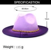 Woolen Flat Brim Broad-brimmed Hat Autumn And Winter British Style Men And Women