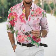 Men's Loose Floral Shirt Beach Retro