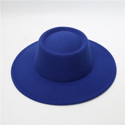 Retro Fedora 8cm Wide Brim Solid Color Concave-convex Dome Woolen Hat