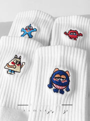 Men's Summer Cotton Thickened Towel Bottom Cartoon Socks