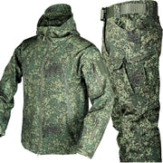 Outdoor Shark Skin Thermal Suit Special Forces Camouflage Brushed Thickened Suit Autumn And Winter Soft Shell Large Size Shell Jacket