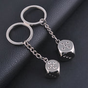 Metal Texture Dice Hanging Ornaments Creative Keychain Dice Small Gift