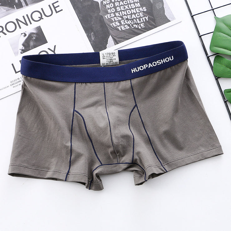 Men's Boxer Briefs Week Days Underwear Solid Color Simple Trendy Breathable Multicolor Pants