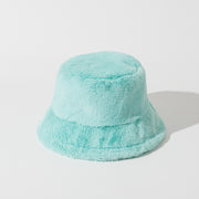 Children Solid Color Plush Bucket Hat