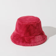 Children Solid Color Plush Bucket Hat