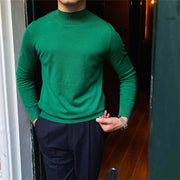 Fleece Semi-turtleneck Slim Knit Vintage