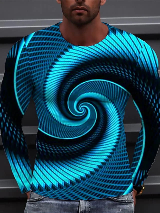 Trendy Hip-hop Gradient Swirl Retro T-shirt