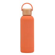 500ml Small Mouth Vacuum Cup Portable Handle Bamboo Wood Cover Water Cup Water Bottle