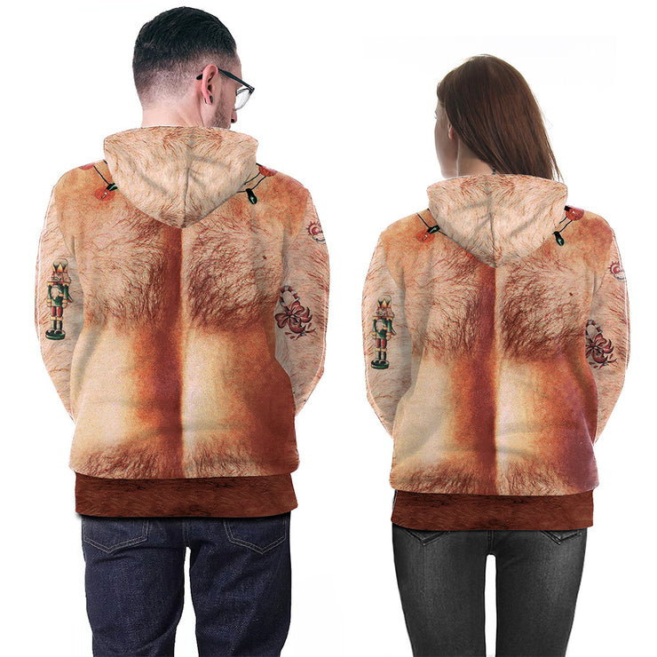 Christmas Digital Printing Leisure Pullover Hooded Sweater