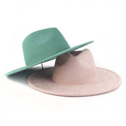 Suede Top Big Brim Flat Edge Gentlemen's Hat