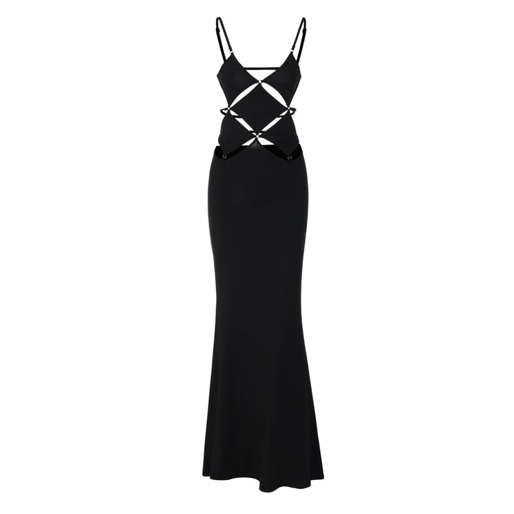 Slim Cut Out Backless Suspender Dress