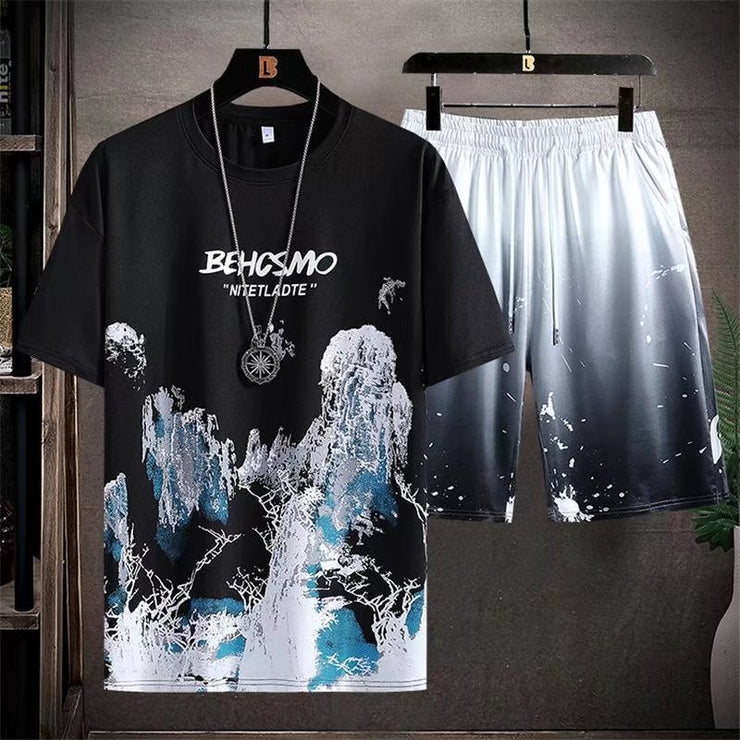 Men's Short-sleeved T-shirt Summer Suit