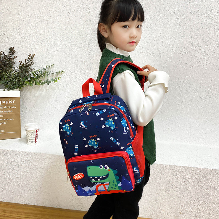 Children's Bag Cute Dinosaur Kindergarten Cartoon Print Male And Female Baby Backpack